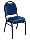 Dome Stack Chair - 7/8" Square-Tube 18-Gauge Steel Frame, 5/8" Underseat H-braces - USA Tool & Supply