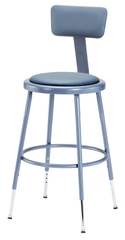 19" - 27" Adjustable Padded Stool With Padded Backrest - USA Tool & Supply