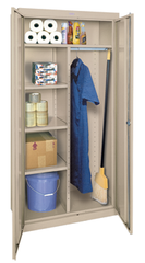 46 x 24 x 72" (Charcoal) - Combination Storage Cabinet with Doors - USA Tool & Supply