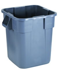 Trash Container - 28 Gallon Square Gray - USA Tool & Supply