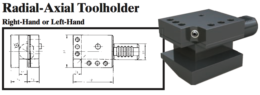 VDI Radial-Axial Toolholder (Right Hand) - Part #: CNC86 36.8040R - USA Tool & Supply