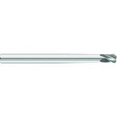 3/8 x 3/8 x 3/8 x 4 OAL .094 C/R 4 Flute Necked Carbide End Mill - Round Shank-TiAlN Coated - USA Tool & Supply