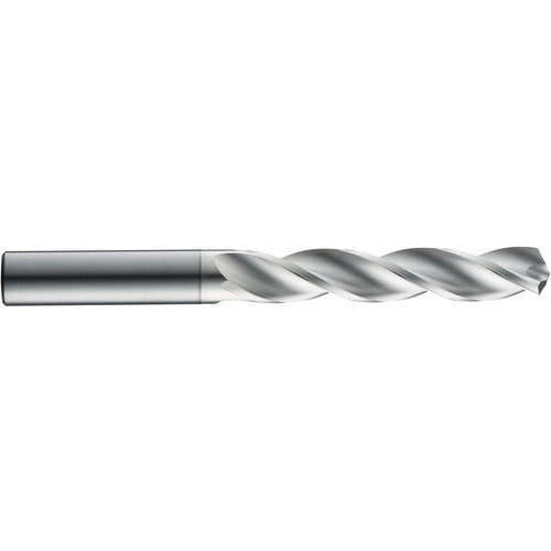 3.7 mm Dia. × 6 mm Shank × 20 mm Flute Length × 62 mm OAL, 3xD, 124°, Uncoated, 3 Flute, External, Round Solid Carbide Drill - Exact Industrial Supply