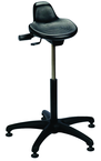 Sit Stand - 14" Soft Polyurethane, Contoured, Tilting Seat,  27" Dia.-Stable 5 Star Base with Heavy Duty Stationary Glides, Seat height 20"-30" - USA Tool & Supply