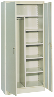 36 x 18 x 78'' (Dove Gray or Putty) - Combo Wardrobe/Storage Cabinet - USA Tool & Supply