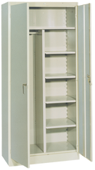 36 x 24 x 78'' (Dove Gray or Putty) - Combo Wardrobe/Storage Cabinet - USA Tool & Supply