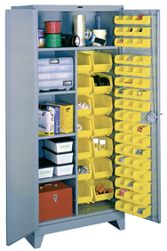 36 x 21 x 82'' (64 Bins Included) - Bin Storage Cabinet - USA Tool & Supply