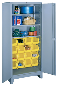 36 x 21 x 82'' (16 Bins Included) - Bin Storage Cabinet - USA Tool & Supply