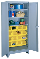 36 x 21 x 82'' (16 Bins Included) - Bin Storage Cabinet - USA Tool & Supply
