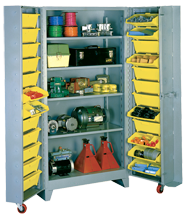38 x 28 x 76'' (24 Bins Included) - Bin Storage Cabinet - USA Tool & Supply