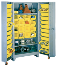 38 x 28 x 76'' (40 Bins Included) - Bin Storage Cabinet - USA Tool & Supply