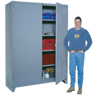 60 x 24 x 78'' (Dove Gray or Putty) - Full Height Wide Storage Cabinet - USA Tool & Supply