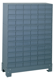 48-1/8 x 12-1/4 x 34-1/8'' (72 Compartments) - Steel Modular Parts Cabinet - USA Tool & Supply