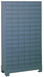 62-1/2 x 12-1/4 x 34-1/8'' (96 Compartments) - Steel Modular Parts Cabinet - USA Tool & Supply