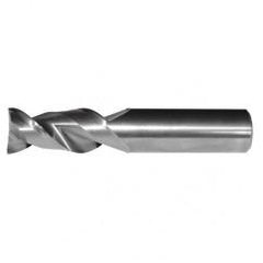 3/8x3/8x3/4x2-1/2 2FL Square Carbide End Mill-Round Shank-Uncoated - USA Tool & Supply