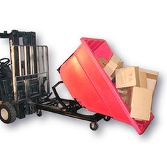 Self-Dumping Forklift Hopper 1.1 Cu Yd with Caster Base - USA Tool & Supply