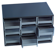 11 x 11 x 17'' (9 Compartments) - Steel Modular Parts Cabinet - USA Tool & Supply