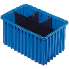 9 1/8″ × 6 1/2″ × 4 5/8″ - Blue - Akro Grid Stackable Containers - USA Tool & Supply