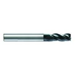 12mm Dia. x 83mm Overall Length 3-Flute Square End Solid Carbide SE End Mill-Round Shank-Center Cut-AlCrN - USA Tool & Supply