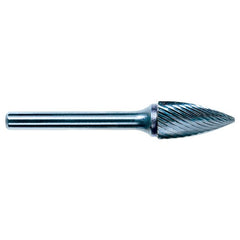 1/4 EdgeHog Tree Shape Pointed End Miniature Carbide Bur SG-51 Fine - USA Tool & Supply