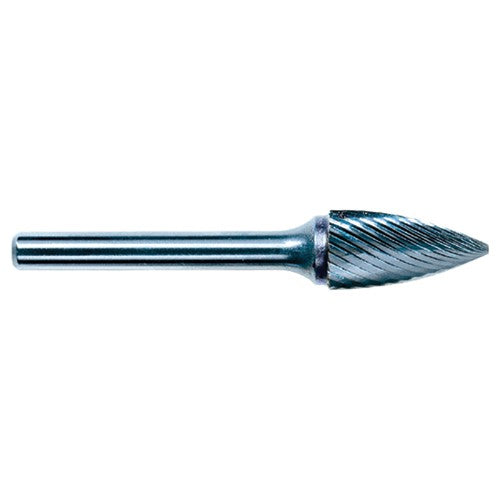 3mm EdgeHog Tree Shape Pointed End Miniature Carbide Bur SG-41M-D Std Alt Diamond (Double) - USA Tool & Supply