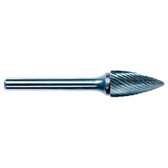 3mm EdgeHog Tree Shape Pointed End Miniature Carbide Bur SG-43L76M 76mm OAL Standard - USA Tool & Supply