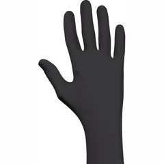 Disposable Powder-Free Accelerator-Free Textured Fingertip Nitrile 9 1/2″ 4 mil Rolled Cuff Black/Medium