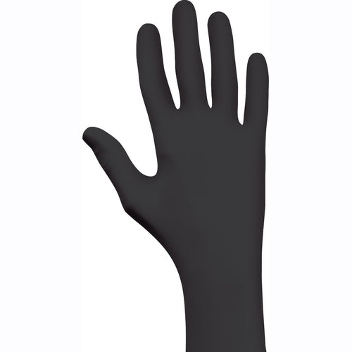 Disposable Powder-Free Accelerator-Free Textured Fingertip Nitrile 9 1/2″ 4 mil Rolled Cuff Black/Small
