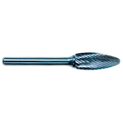 3mm EdgeHog Flame Miniature Carbide Bur SH-41M-D Std Alt Diamond (Double) - USA Tool & Supply