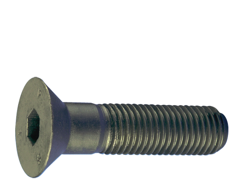 M8 - 1.25 x 20 - Black Finish Heat Treated Alloy Steel - Cap Screws - Flat Head - USA Tool & Supply