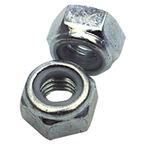 M6-1.00 - Zinc / Bright - Nylon Insert Stop Nut - USA Tool & Supply