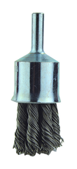 1" Diameter - 1/4" Shank - .006 Wire - End Brush - USA Tool & Supply