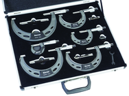 #ST444.1CXRLZ   0 - 6" / 0-150mm .0001 Graduation Micrometer Set - USA Tool & Supply