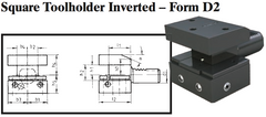 VDI Square Toolholder Inverted - Form D2 - Part #: CNC86 42.4025 - USA Tool & Supply