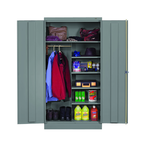 36"W x 18"D x 72"H Combination Cabinet for Storage of both Personal Hanging Items and in Process items - Knocked-Down - USA Tool & Supply