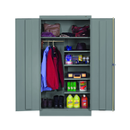 36"W x 18"D x 72"H Storage Cabinet with Adj. Shelves and Raisd Base - Welded Set Up - USA Tool & Supply