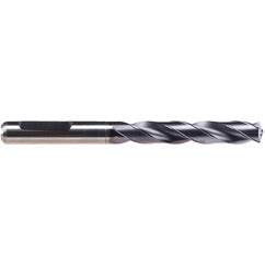 #12 Dia. × 6 mm Shank × 44 mm Flute Length × 82 mm OAL, 140°, TiAlN-TA14, 2 Flute, Coolant Thru, HE Solid Carbide Drill - USA Tool & Supply