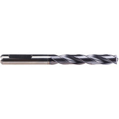#12 Dia. × 6 mm Shank × 44 mm Flute Length × 82 mm OAL, 140°, TiAlN-TA14, 2 Flute, Coolant Thru, HE Solid Carbide Drill - USA Tool & Supply