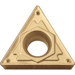 TCMT 2151 HQ CA5525, 1/64″ Corner Radius, 3/32″ Thick, 1/4″ Inscribed Circle, TiCnulll2O3/TiN, Triangle, Turning Indexable Insert - Exact Industrial Supply