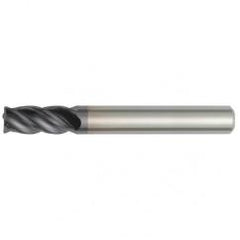 1/2x1/2x3x5 .030R 4FL Carbide End Mill-Round Shank-TiAlN - USA Tool & Supply