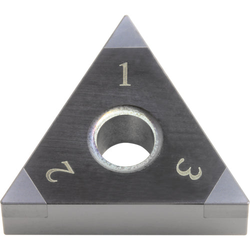 TNGA 332 ME KBN70M, 1/32″ Corner Radius, 3/16″ Thick, 3/8″ Inscribed Circle, MEGACOAT, Triangle, Turning Indexable Insert - Exact Industrial Supply