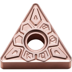 TNMG 332 KQ CA320, 1/32″ Corner Radius, 3/16″ Thick, 3/8″ Inscribed Circle, TiCnulll2O3/Ti, Triangle, Turning Indexable Insert - Exact Industrial Supply