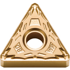 TNMX 332 WF PV710, 1/32″ Corner Radius, 3/16″ Thick, 3/8″ Inscribed Circle, TiCN (MEGACOAT NANO), Triangle, Turning Indexable Insert - Exact Industrial Supply