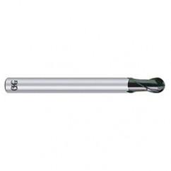 2mm Dia. - 75" OAL - Carbide - Ball End HP End Mill-2 FL - USA Tool & Supply