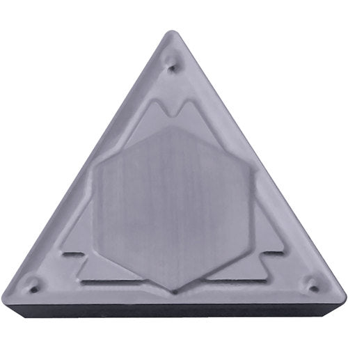 TPMR 322 HQ PV7010, 1/32″ Corner Radius, 1/8″ Thick, 3/8″ Inscribed Circle, TiCN (MEGACOAT), Triangle, Turning Indexable Insert - Exact Industrial Supply
