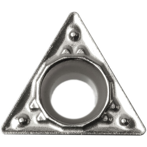 TPMT 222 HQ TN60, 1/32″ Corner Radius, 1/8″ Thick, 1/4″ Inscribed Circle, TiCN/NbC, Triangle, Turning Indexable Insert - Exact Industrial Supply