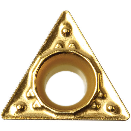 TPMT 18151 HQ CCX, 1/64″ Corner Radius, 3/32″ Thick, 7/32″ Inscribed Circle,  TiCl2O3/Tin, 60 Degree Triangle, Turning Indexable Insert