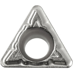 TPMT 222 XQ TN610, 1/32″ Corner Radius, 1/8″ Thick, 1/4″ Inscribed Circle, TiCN, Triangle, Turning Indexable Insert - Exact Industrial Supply