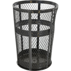 Trash Receptical E x p Metal Round 48 Gallon-Black - Exact Industrial Supply