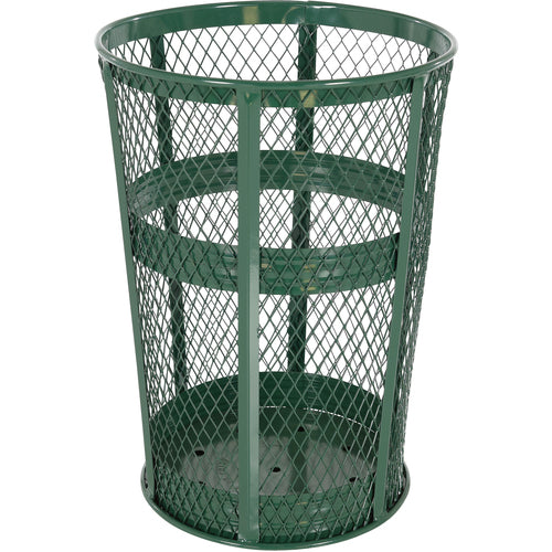 Trash Receptical E x p Metal Round 48 Gallon-Green - Exact Industrial Supply